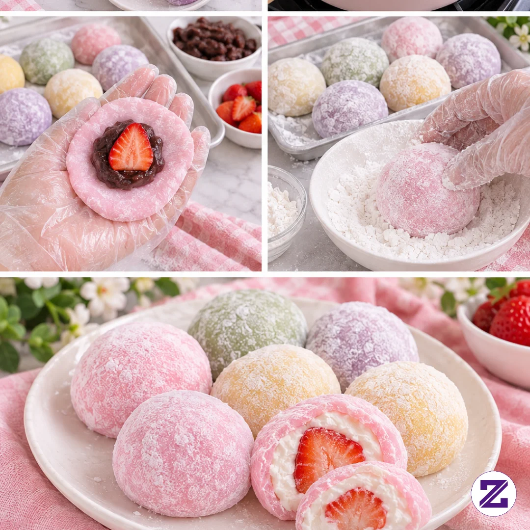 Resep Mochi Isi Stroberi Dan Whipped Cream