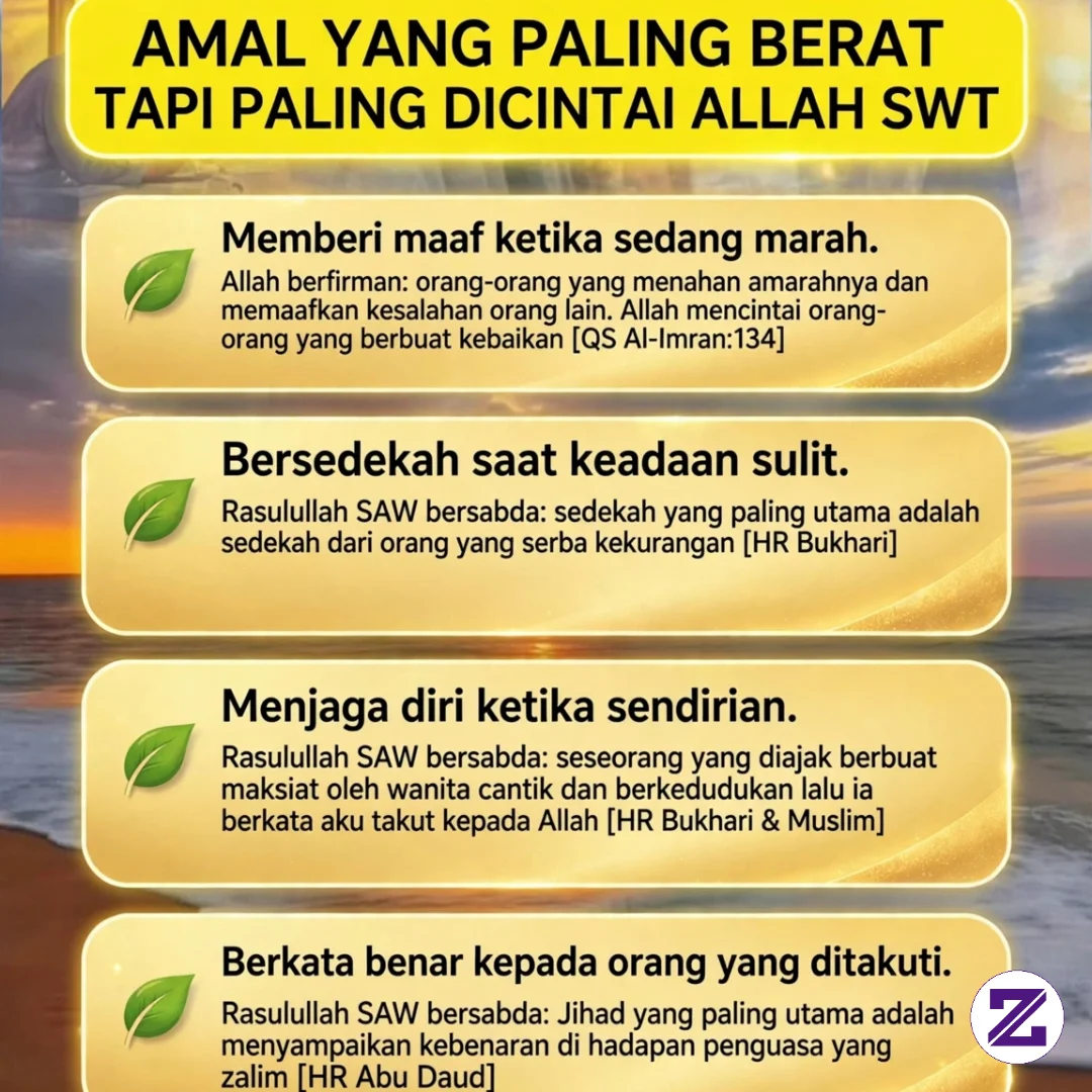 4 AMAL YANG PALING BERAT, TAPI PALING DICINTAI ALLAH SWT.