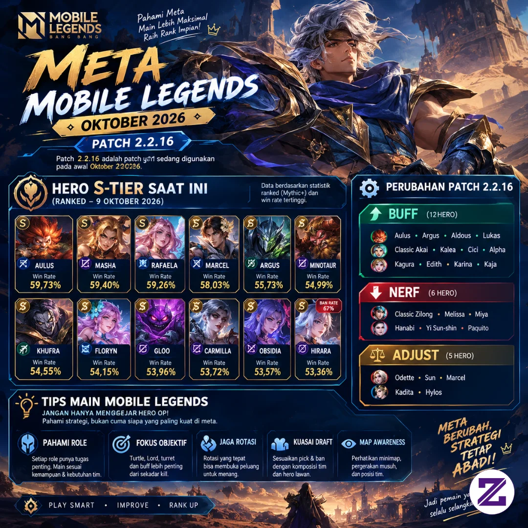 🔥 **META MOBILE LEGENDS OKTOBER 2026 — PATCH 2.2.16!** 🔥