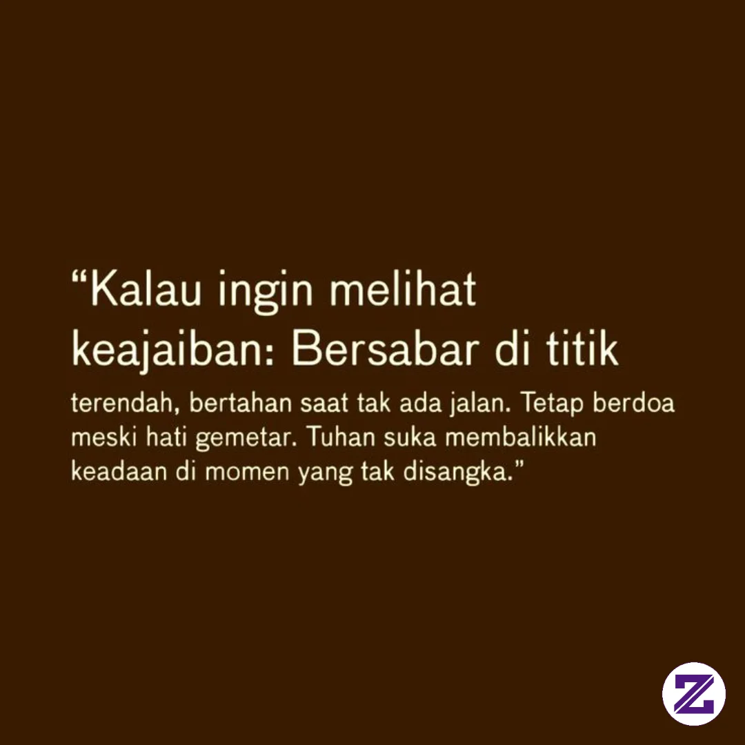 Sabar Di Titik Terendah