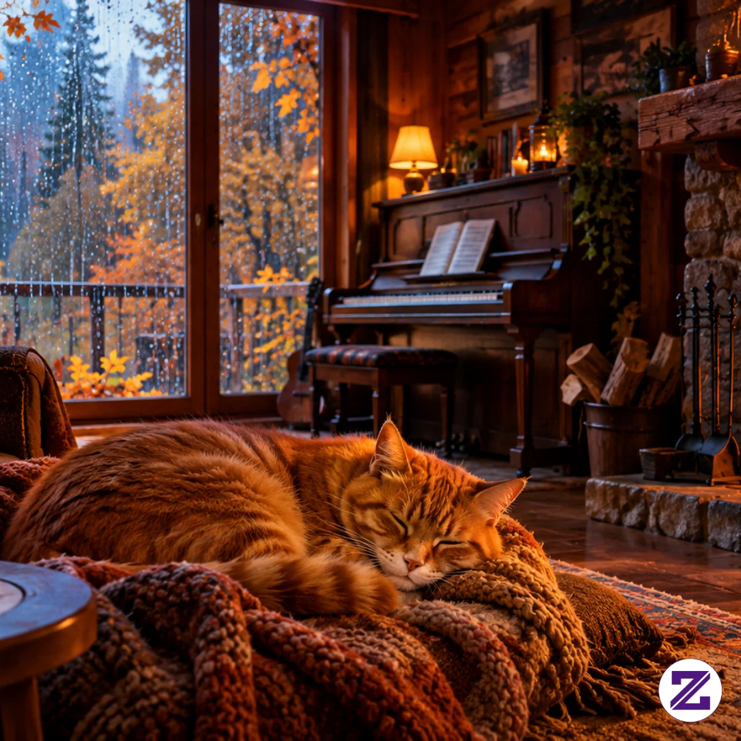 Just A Sleepy Cat By The Warm Fire #fyp #hiburan #wireplace