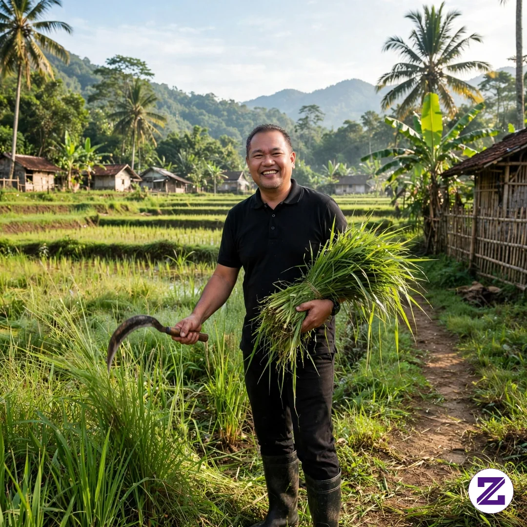 Ngarit Salah Satu Kegiatan Orang Yang Punya Ternak Seperti Sapi Kerbau Kambing