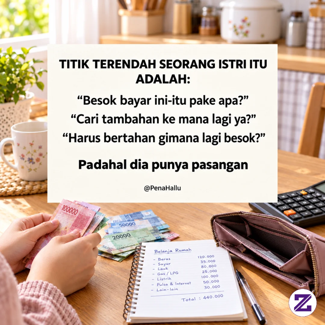 Pesan Kecil Untuk Para Suami. Jangan Bangga Ketika Istrimu Mampu Menutupi Semua