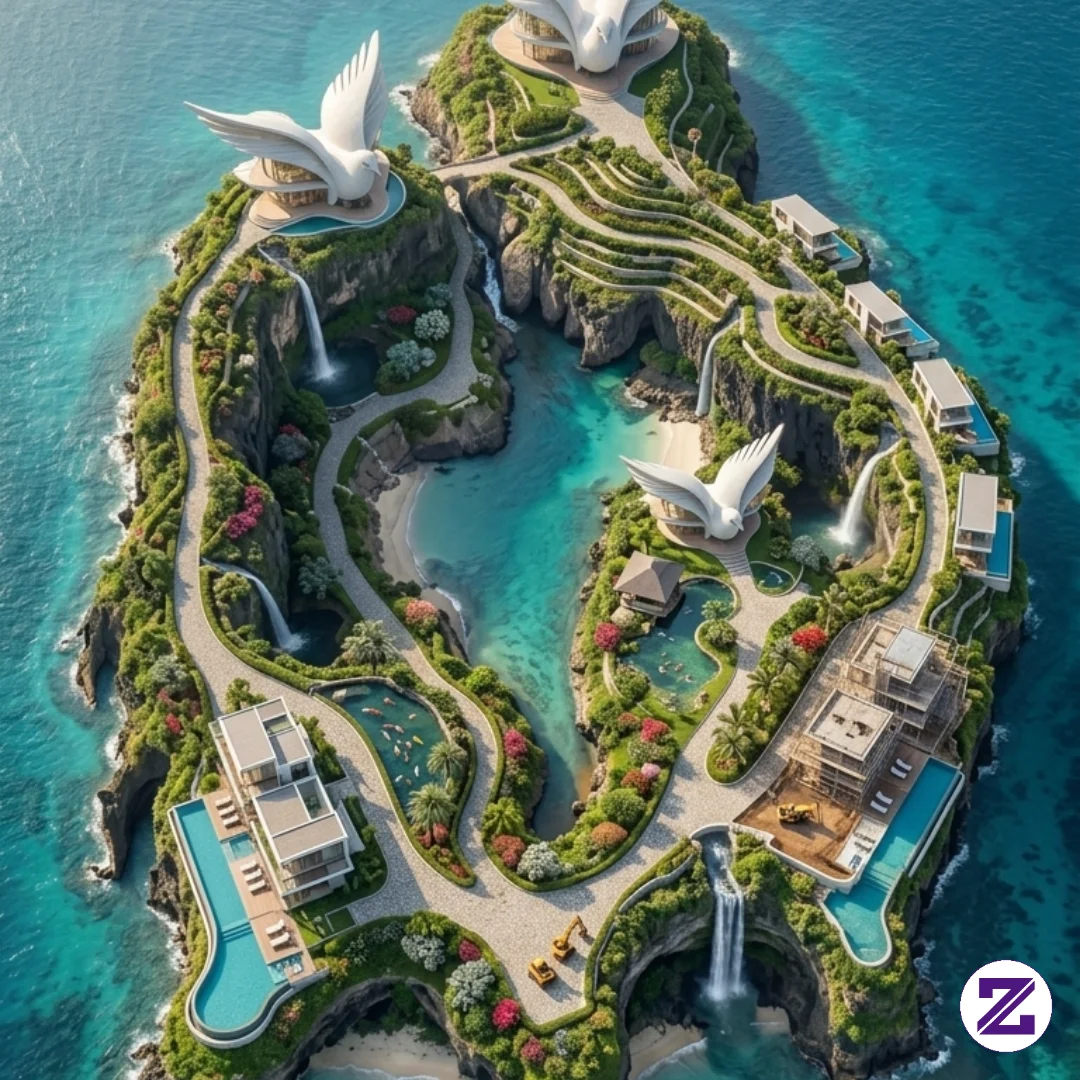 Sebuah Pulau Yang Berbentuk Sepasang Kekasih, Pulau Ini Menjadi Resort Mewah...