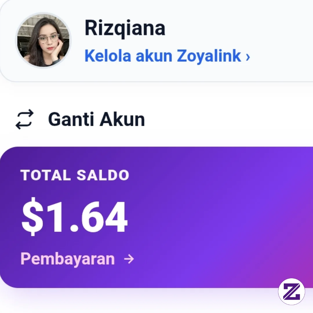 Bukti Nyata! Saldo Zoyalink Ku Udah $1.64 Dolar - Lumayan Buat Jajan!