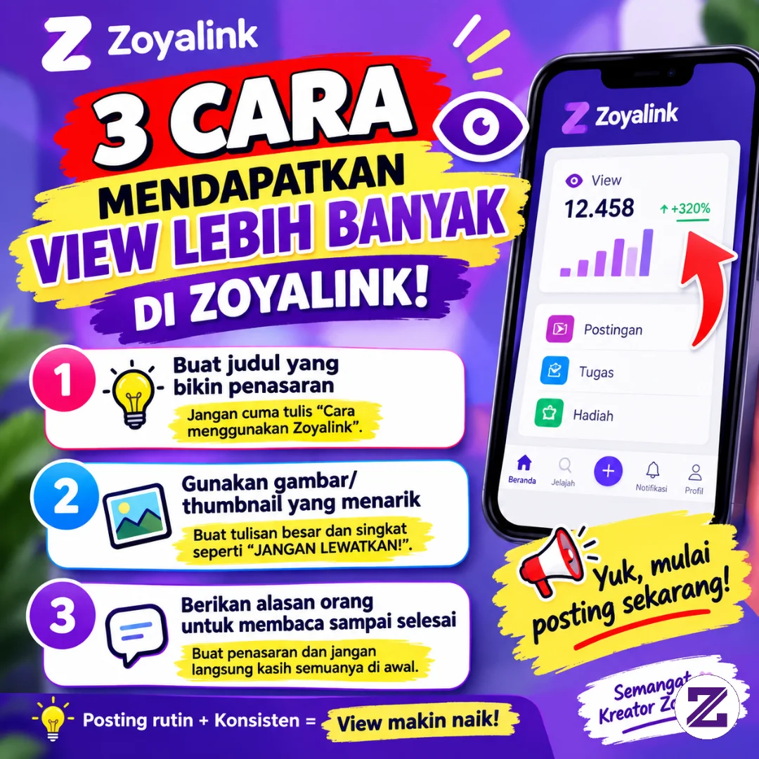 3 CARA MENDAPATKAN VIEW LEBIH BANYAK DI ZOYALINK!