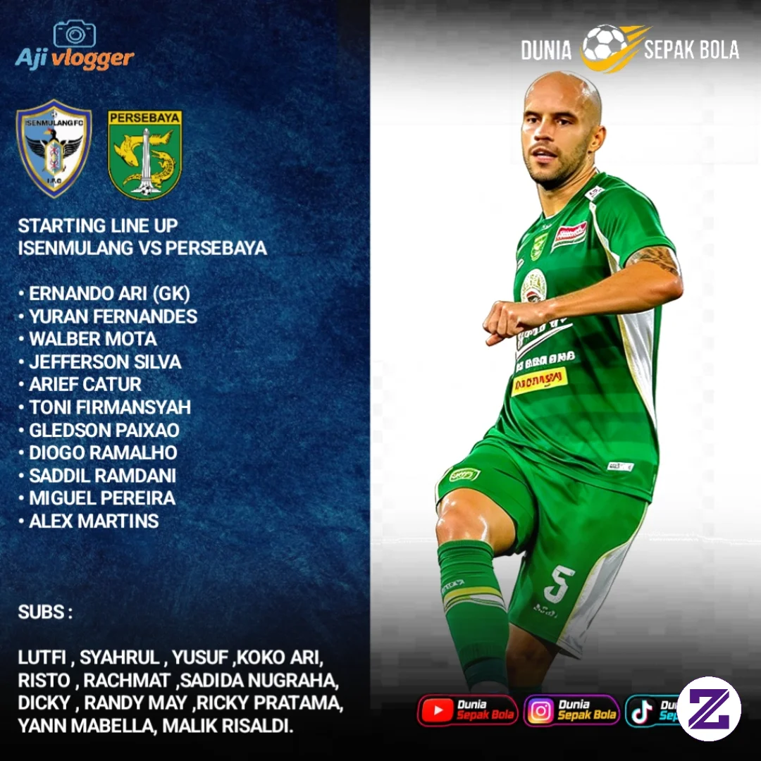 ✅ STARTING LINE-UP: ISENMULANG FC Vs PERSEBAYA SURABAYA!