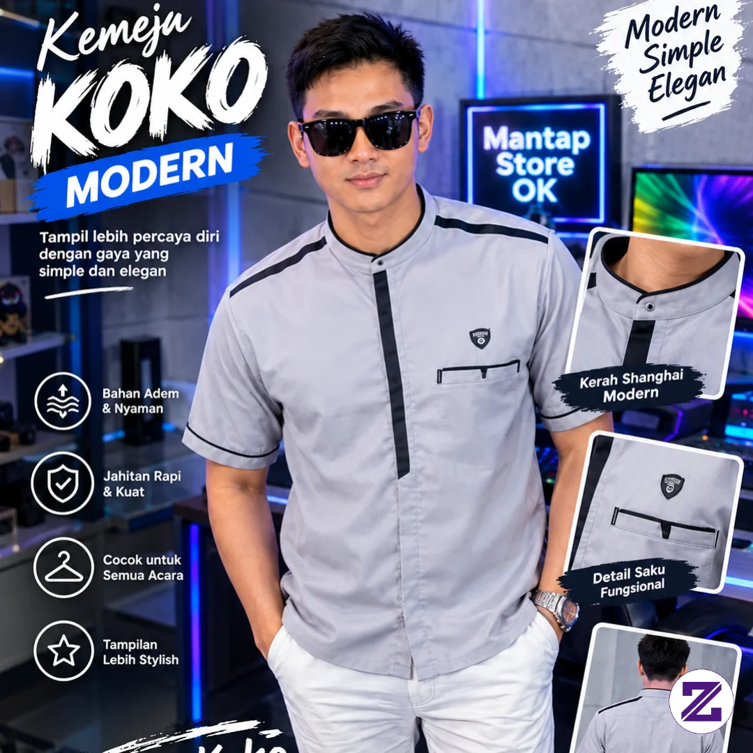 Kemeja Koko Lengan Pendek #kemeja