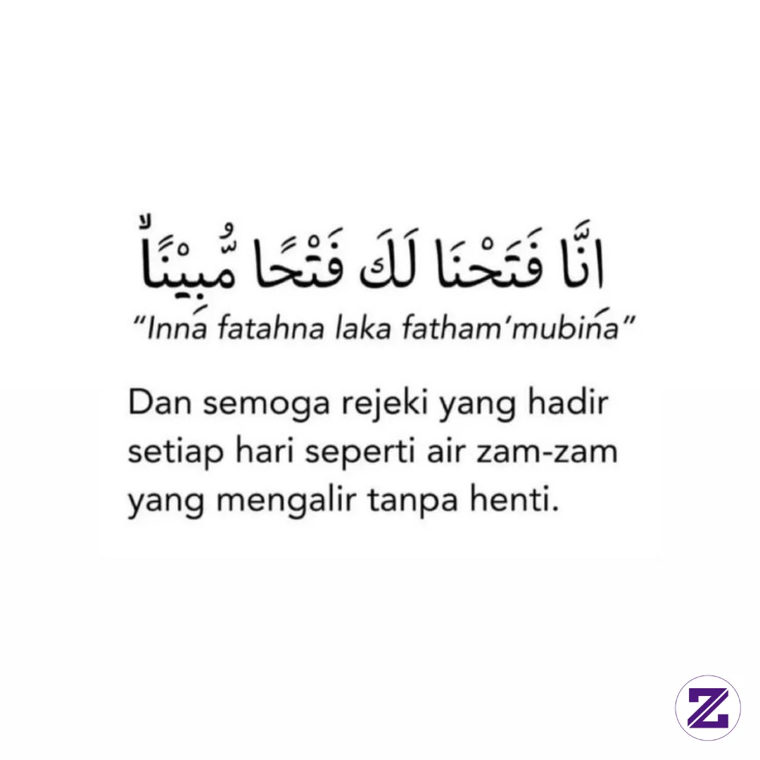 Semoga Rejeki Kita Seperti Air ZAM ZAM Yang Selalu Mengalir Tanpa Henti AMIN