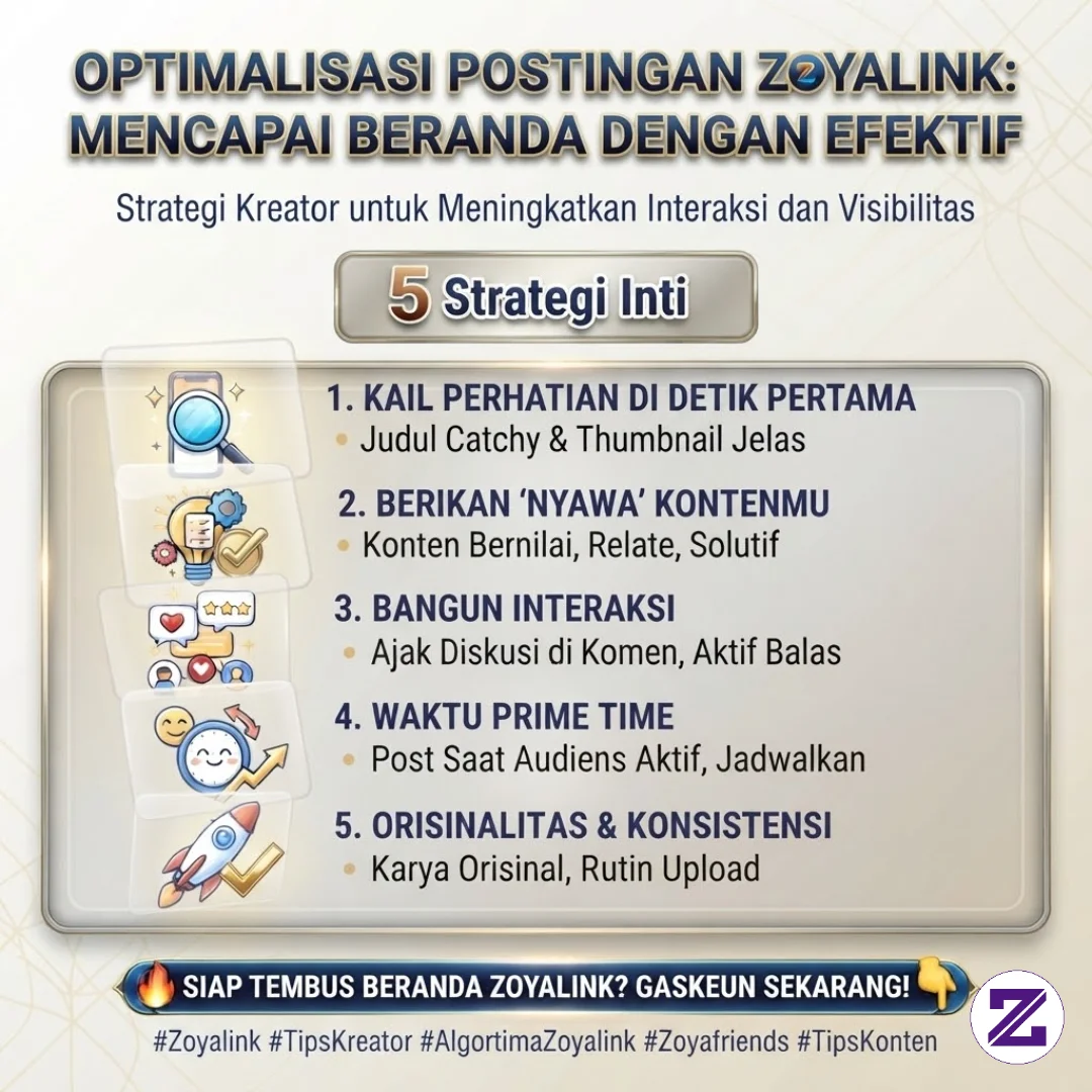 Biar Masuk Beranda! Ini Rahasia Bikin Postingan Zoyalink Yang Disorot