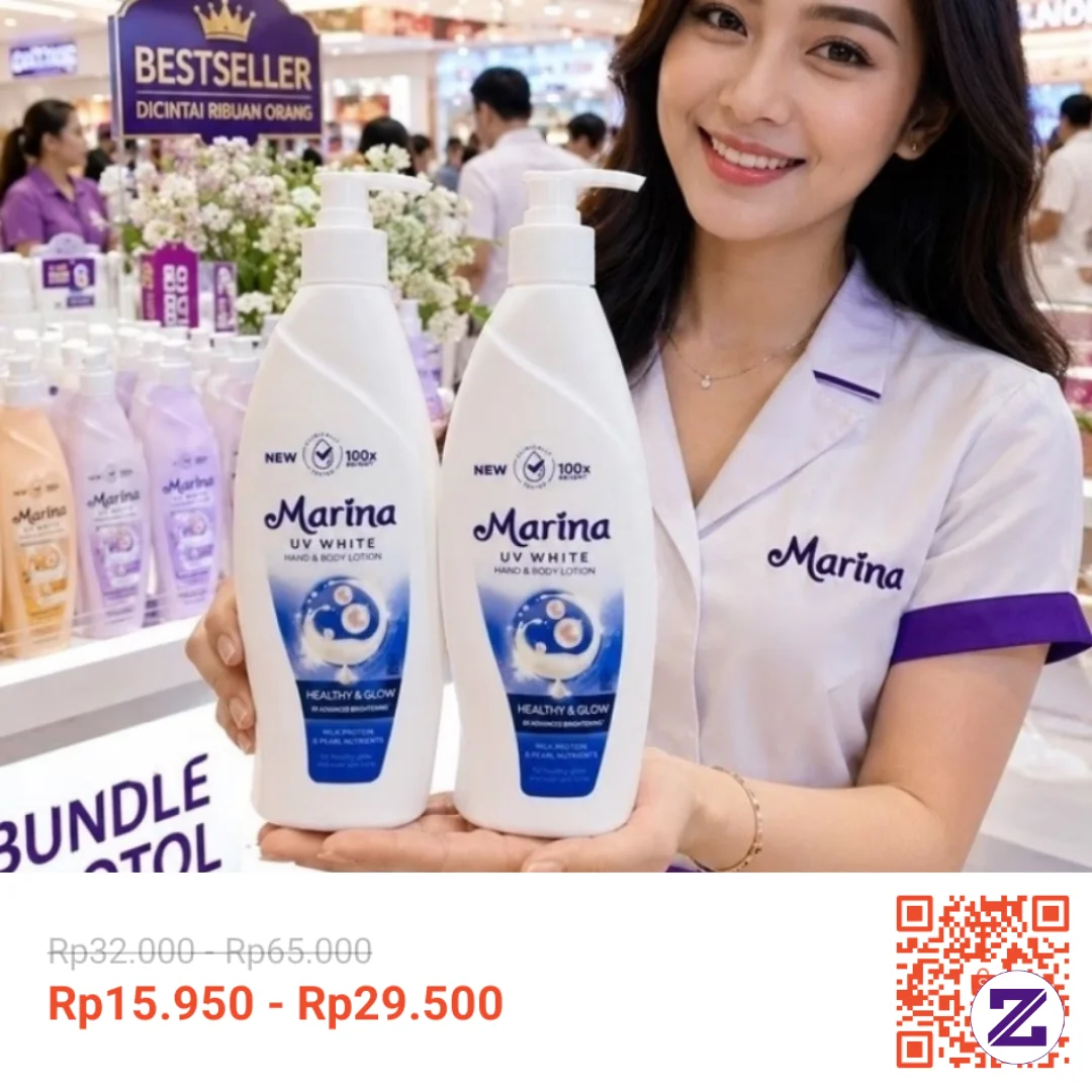 PROMO BUNDLING!!! 2pcs Marina UV White Hand Body Lotion 350ml Lebih Cepat