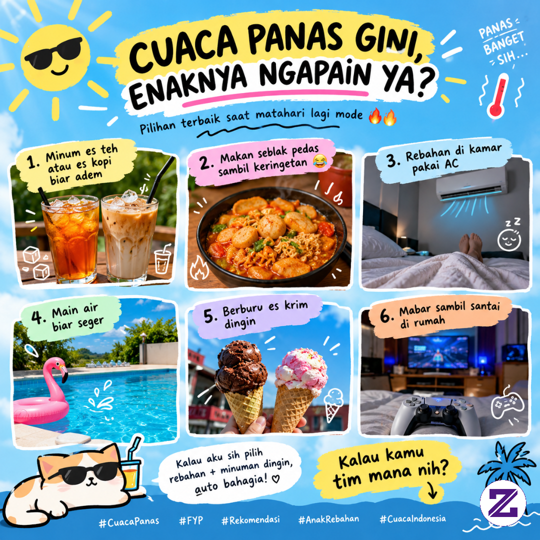 🥵☀️ CUACA PANAS GINI, ENAKNYA NGAPAIN YA?
