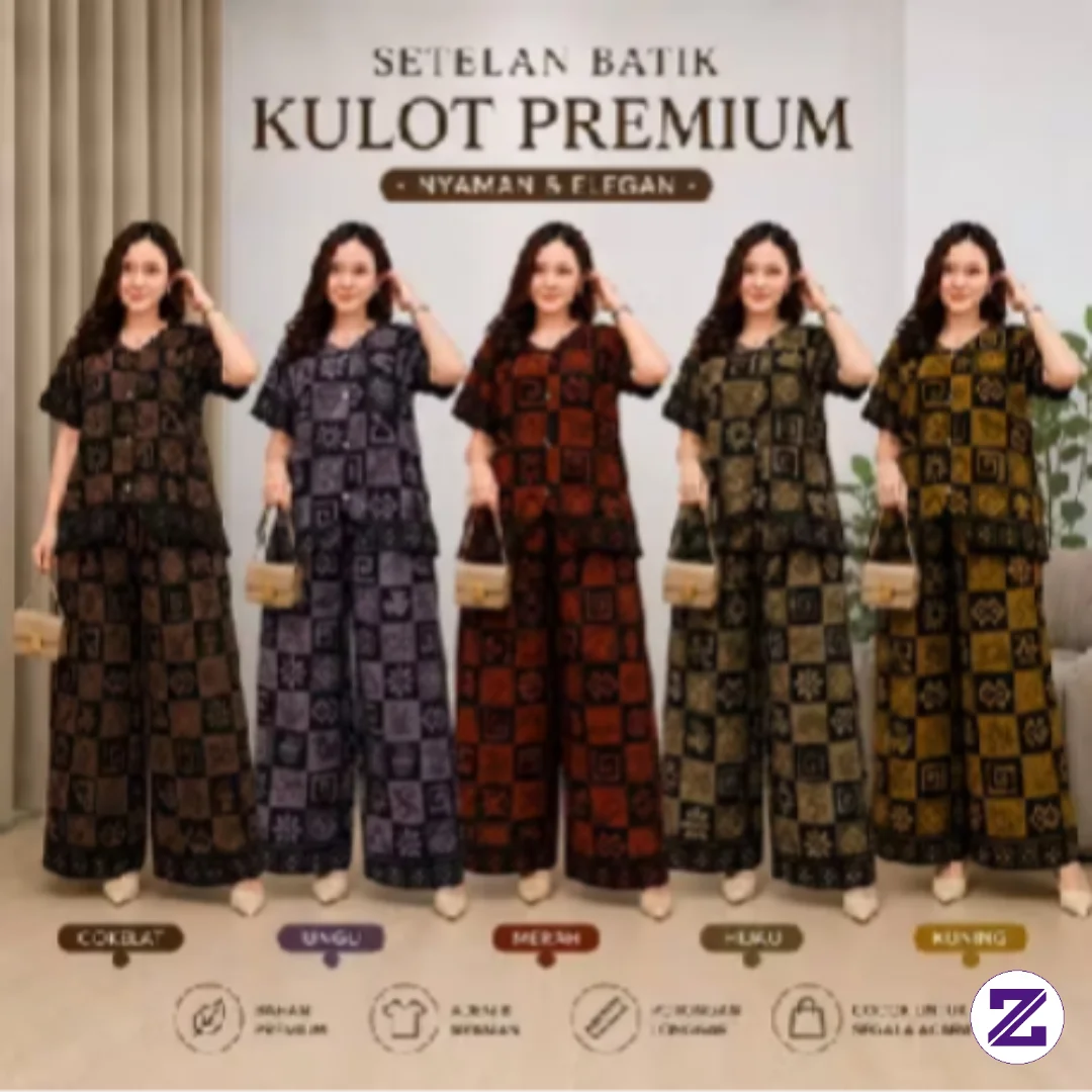 ONE SET KULOT PREMIUM PIYAMA MODERN KANCING FULL BUSUI NYAMAN DAN ELEGAN Hadir
