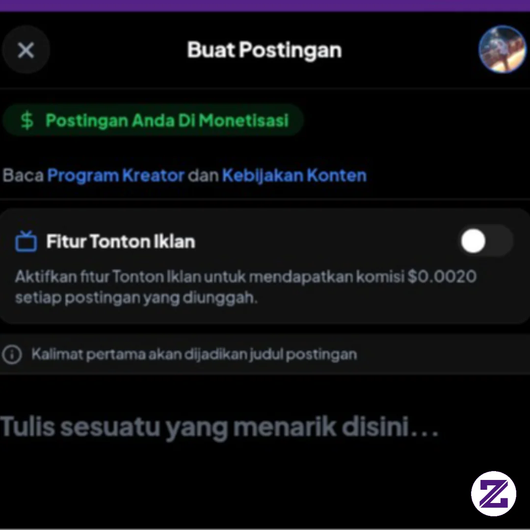 Zoya Lagi Uji Coba Fitur Iklan