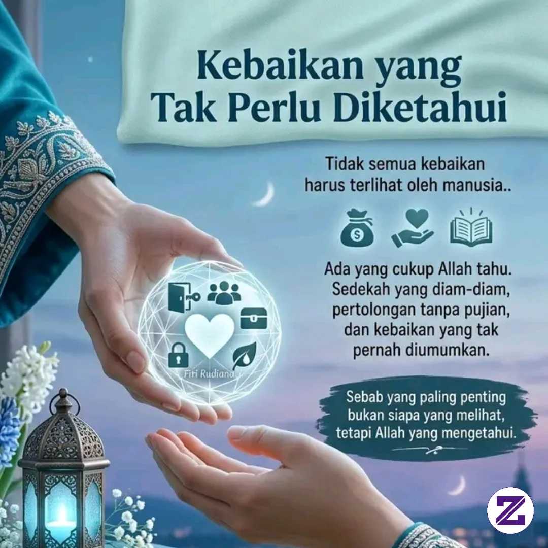 Tak Semua Kebaikan Perlu Diketahui Manusia. Cukup Allah Yang Menjadi Saksinya..