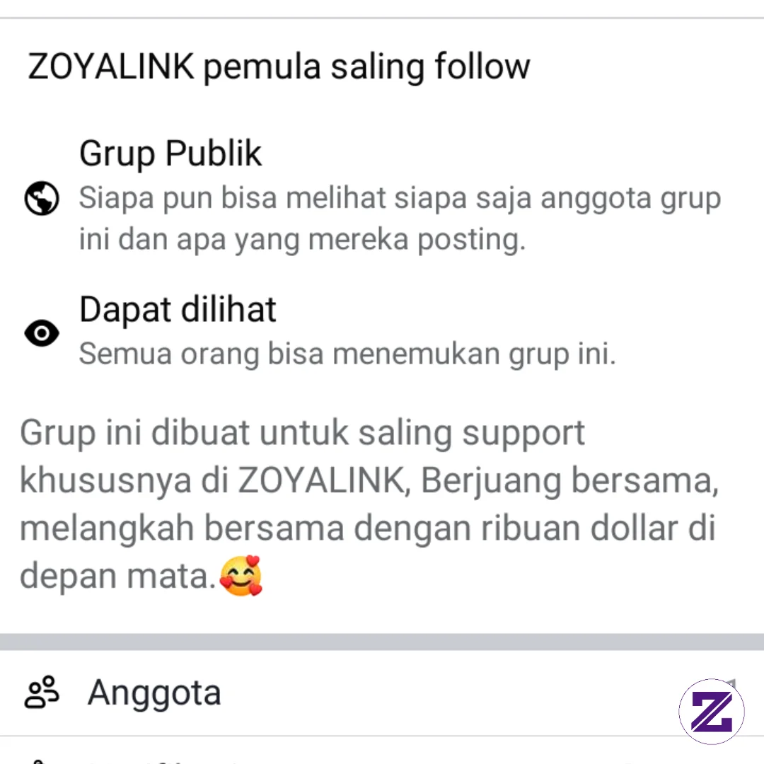Gaeesss Di Fb Ada Grup ZOYALINK Pemula.