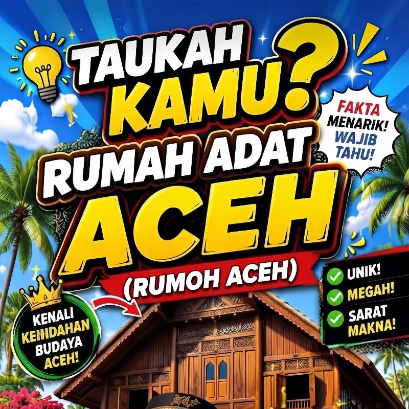Taukah Kamu? Rumah Adat Aceh (Rumoh Aceh) #youtubeshorts #education #ai #aceh