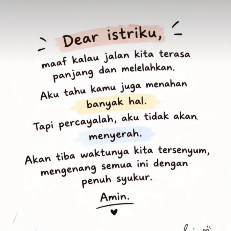 Untuk Istriku Yang Tetcinta