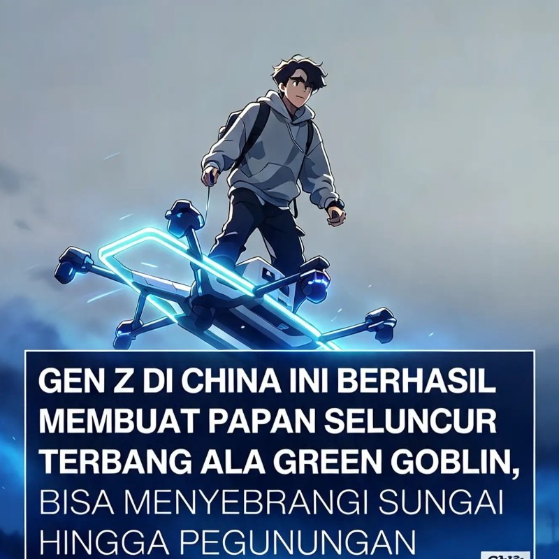 GEN Z DI CHINA INI BERHASIL MEMBUAT PAPAN SELUNCUR TERBANG ALA GREEN GOBLIN,