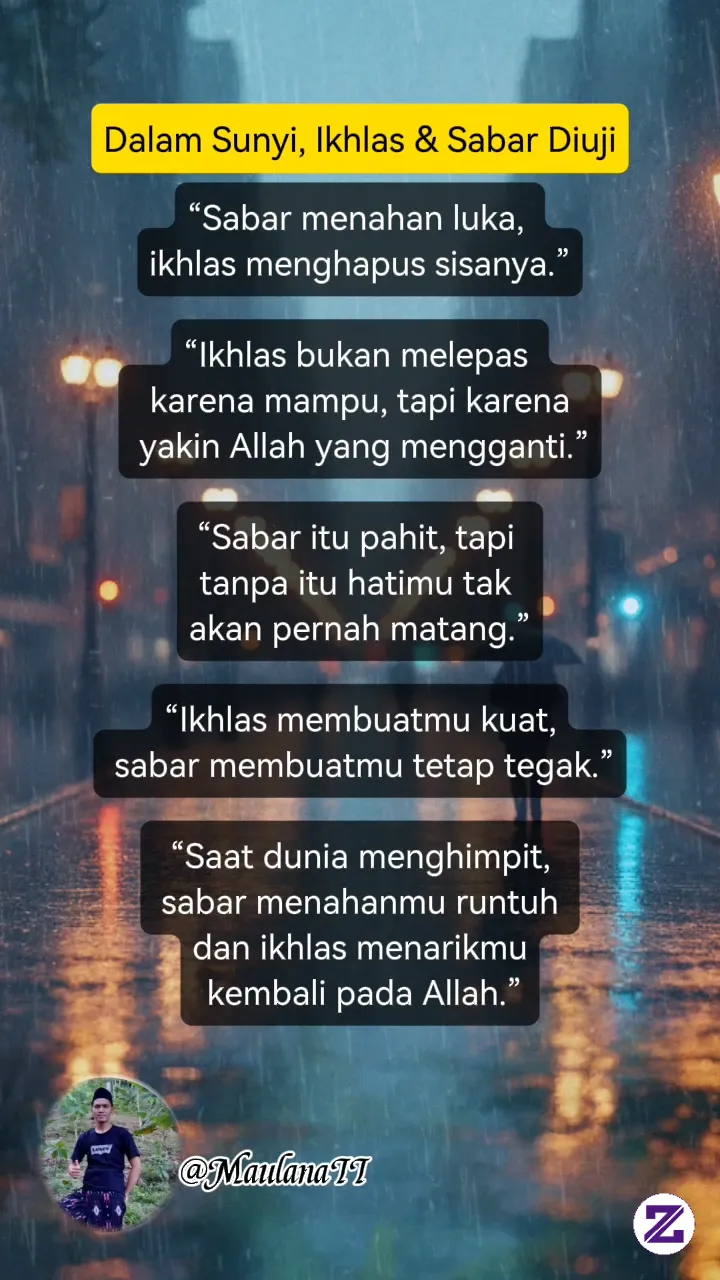 Dalam Sunyi Ikhlas & Sabar Di Uji