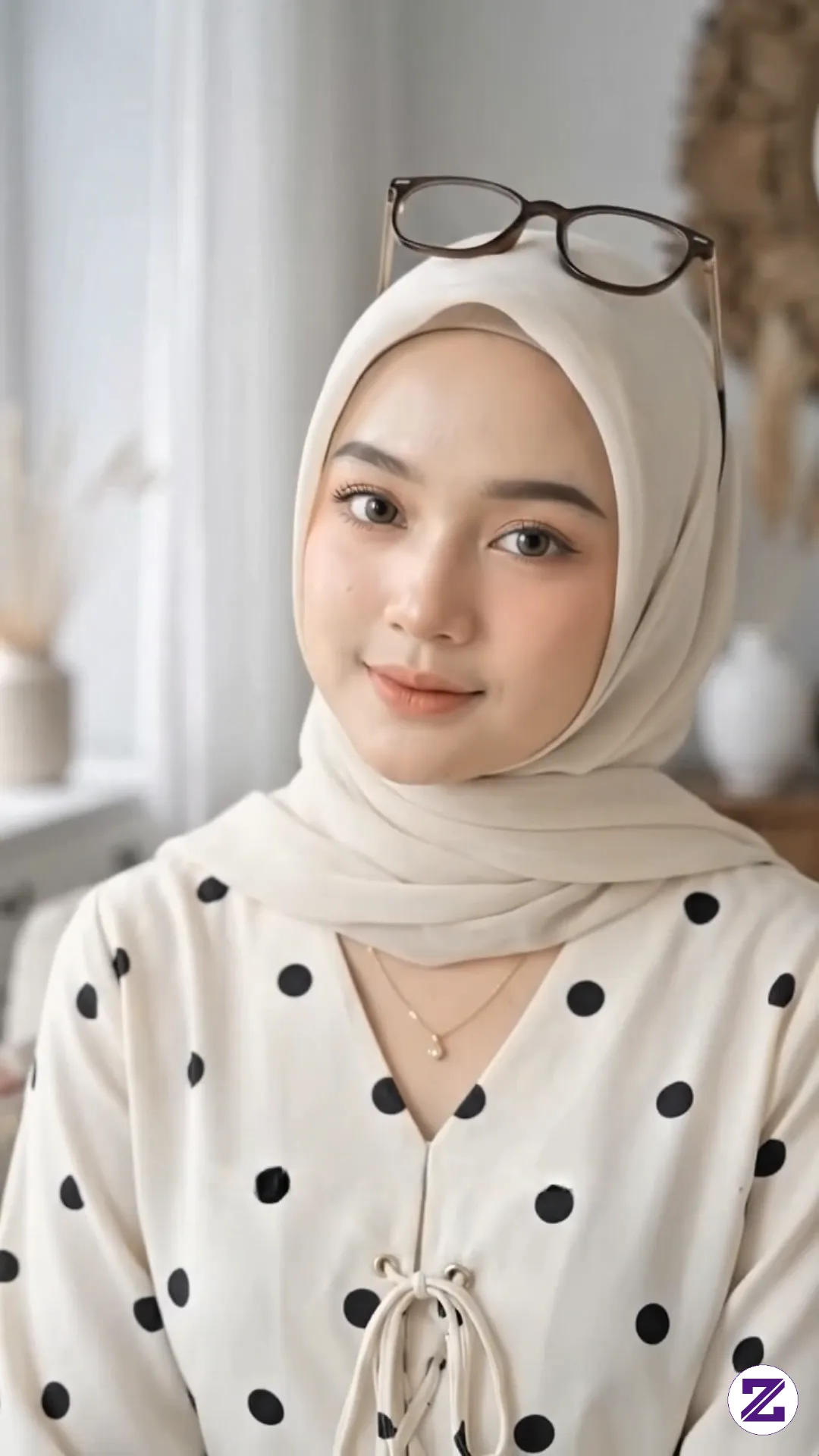 ✨ Elegan Manis Dalam Balutan Polkadot Cream 🤎