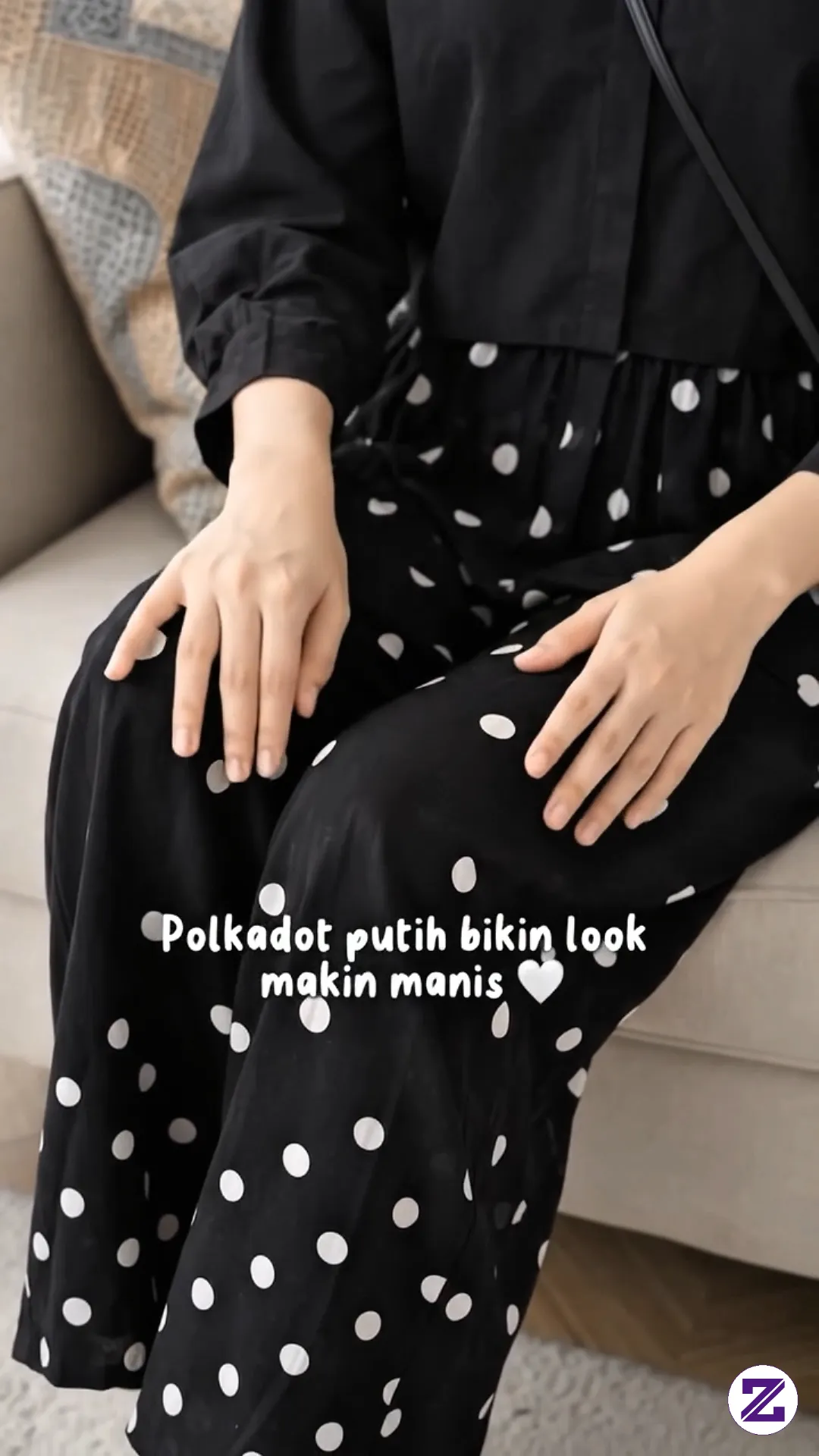 🖤 Elegan & Manis Dengan Outfit Polkadot Hitam