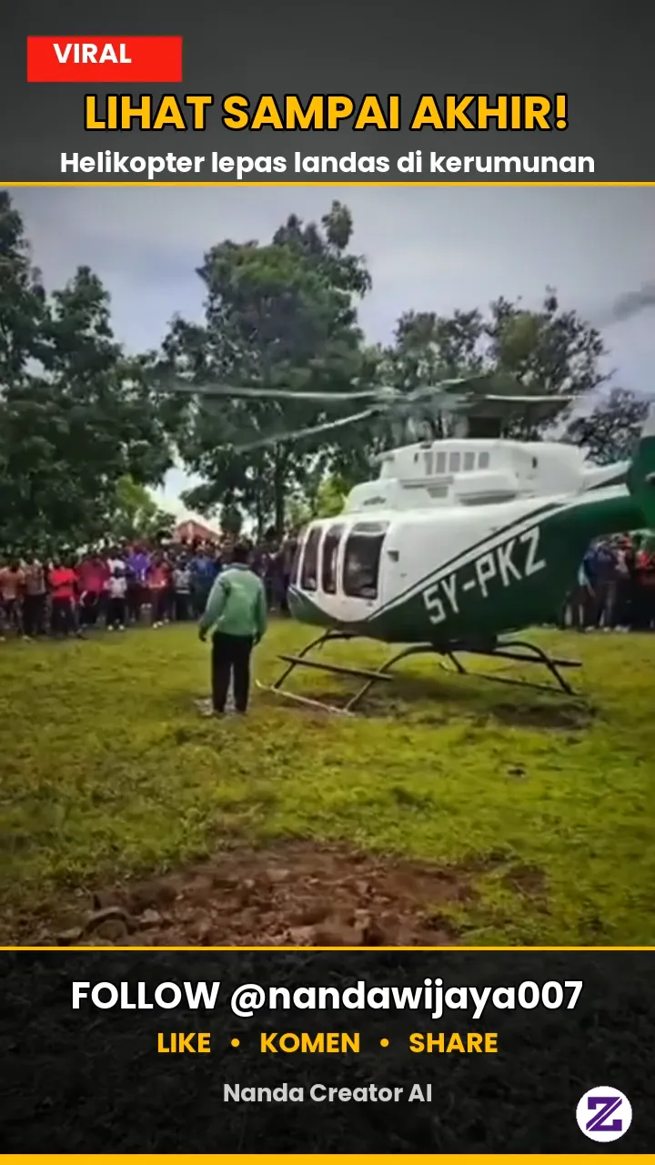 Helikopter Apa Ini? Lepas Landasnya Bikin Warga Ramai Menonton!