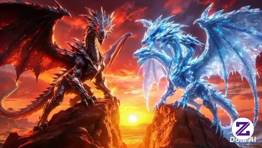 Blue Eyes Ultimate Dragon VS Red Eyes B Dragon