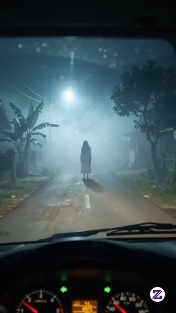 Sebuah Ambulance Mengerem Mendadak Karena Ada Wanita Di Tengah Jalan.