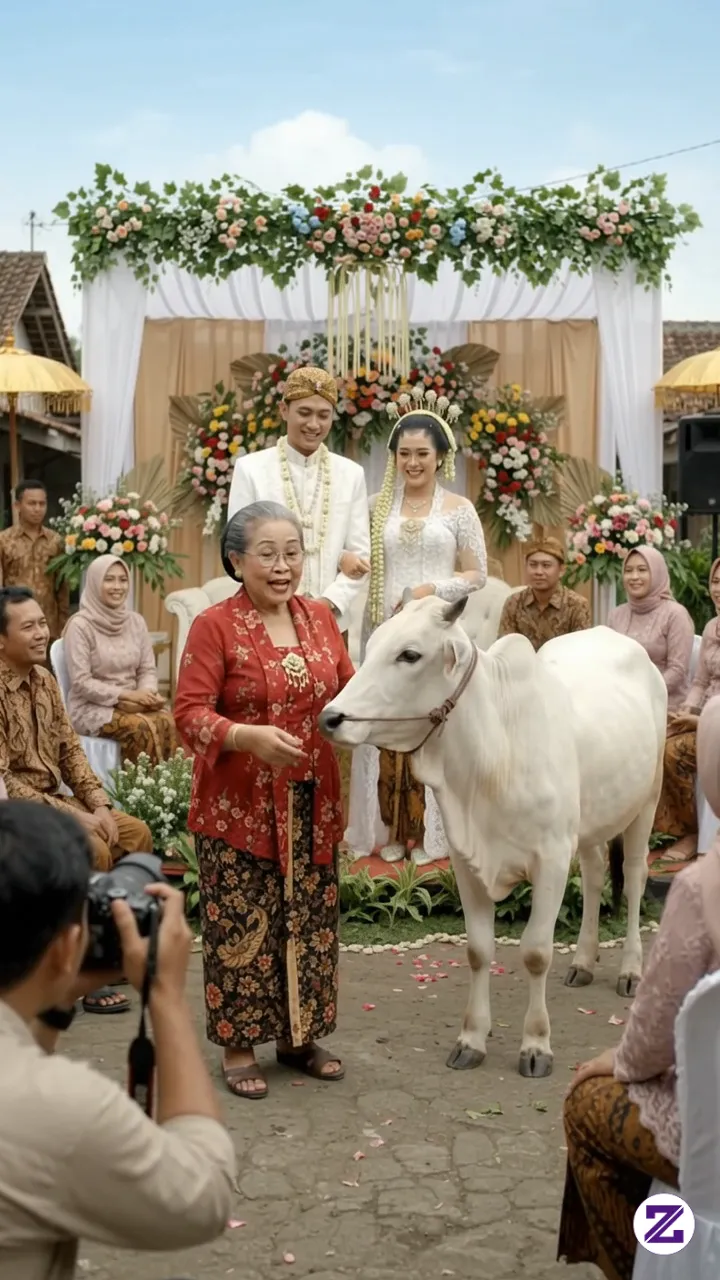 SI EMAK BAWA SAPI KE PELAMINAN! SI BULE IKUT FOTO BARENG PENGANTIN, TAMU AUTO