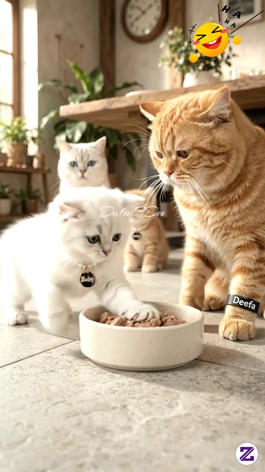 Baby Cat Steals Orange Cat’s Food 😂🐱