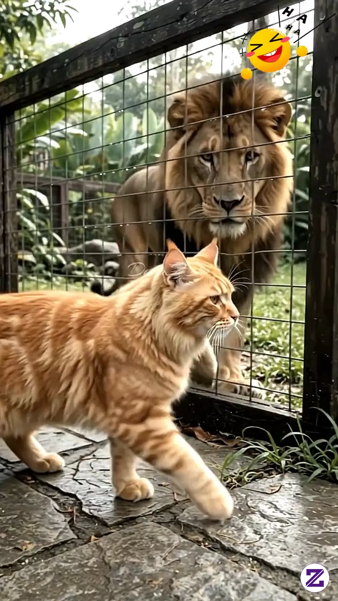 Seekor Singa Yang Berlagak Garang—tapi Langsung Ciut Saat Oyen Beraksi
