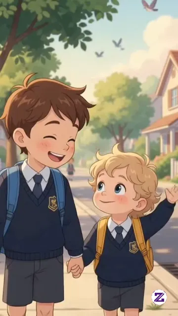 Semangat Sekolah,adik Berangkat Sekolah Bersama Kakak,