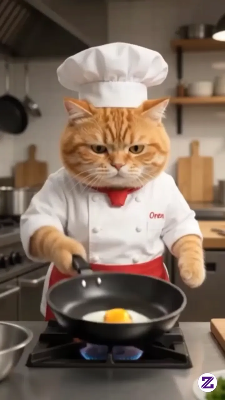 Ketika Kucing Oren Merasa Dirinya Chef Bintang Lima. 😂🍳