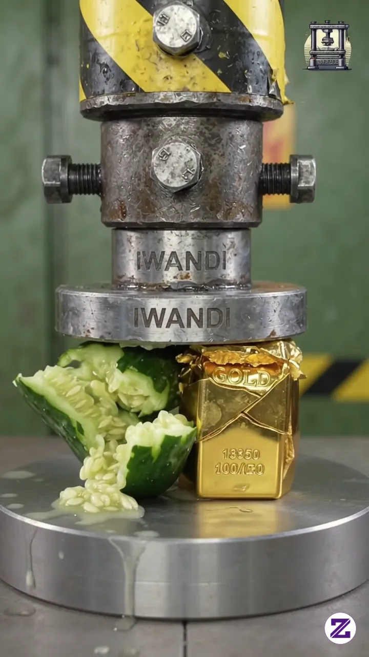 Green Cucumber & Giant Gold Bar Vs Hydraulic Press 🥒💰💥 | Ultimate Crush!