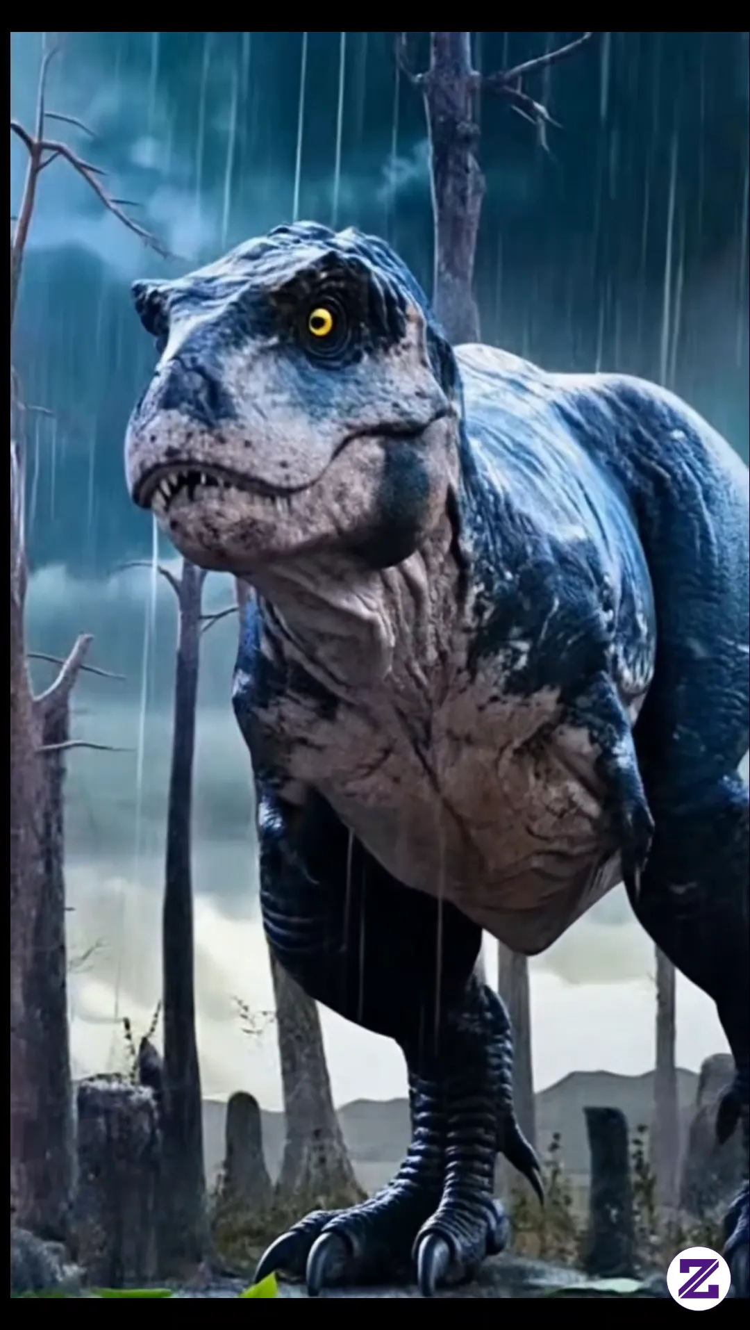 Auman Sang Raja Purba! Momen T-Rex Menguasai Hutan Di Tengah Hujan Deras