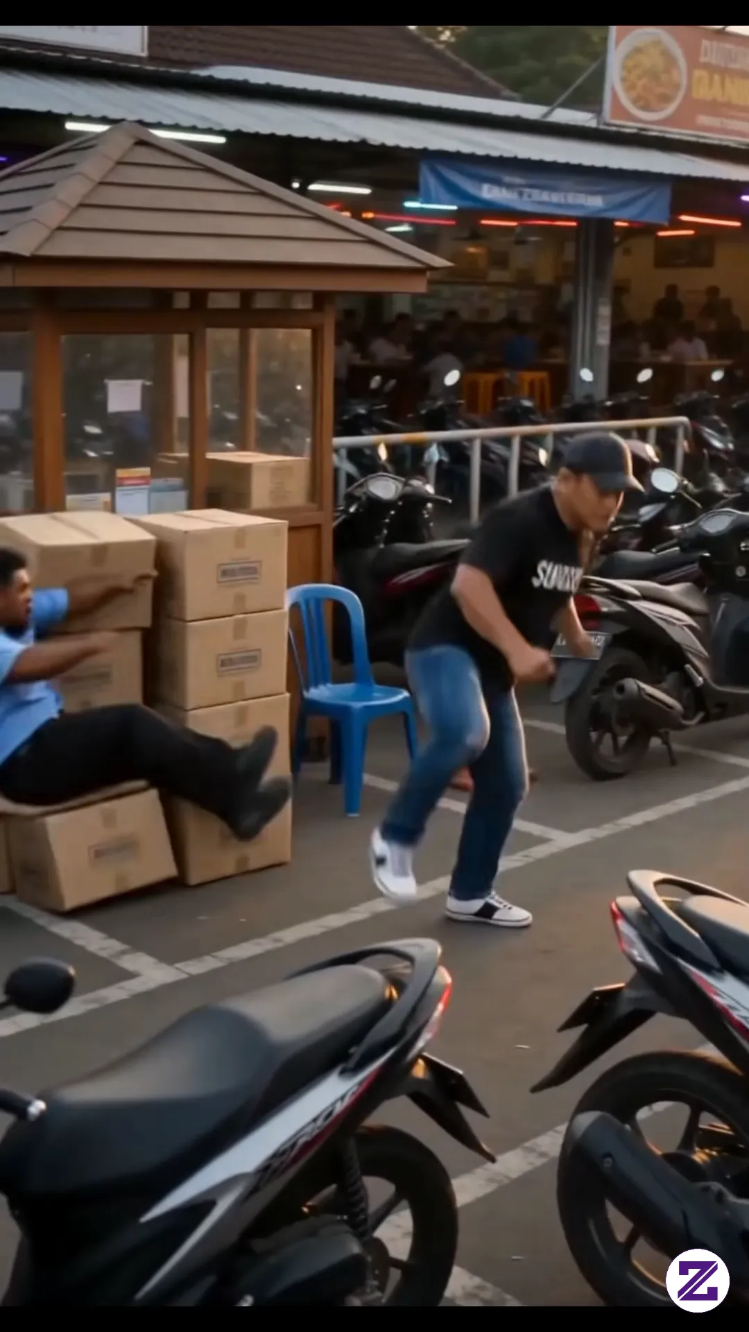 Pertarungan Sengit Di Warung Makan #fighting #pertarungan #aivideo
