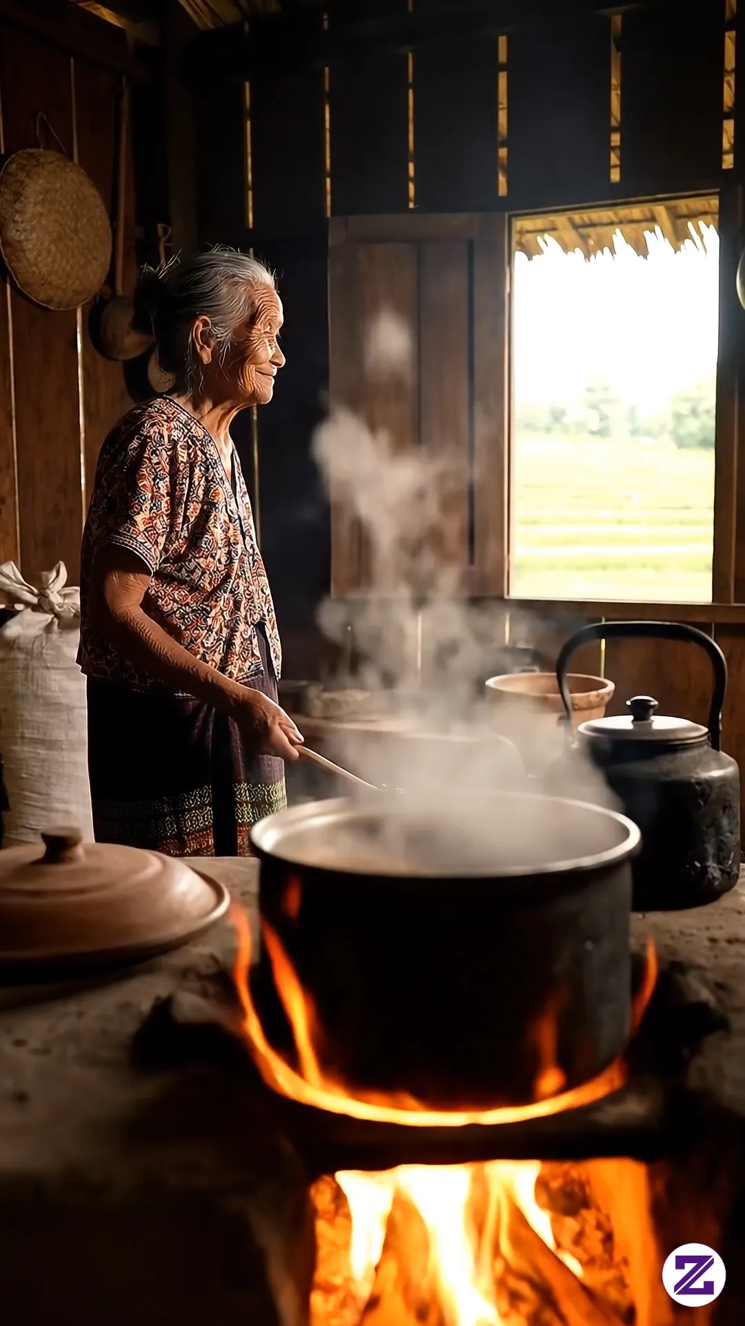 Nenek Sedang Memasak