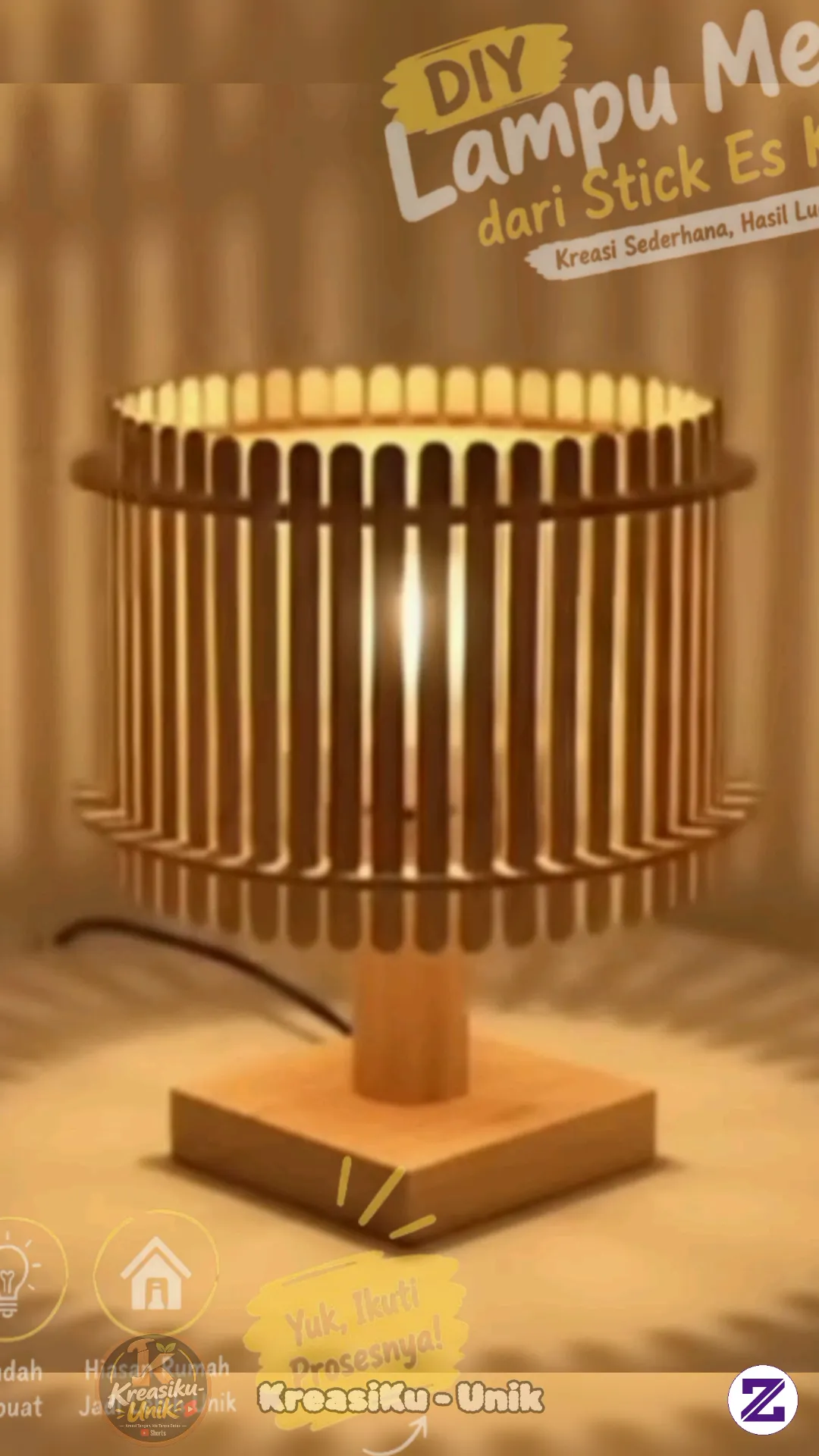 Lampu Meja Dari Stick Es Cream
