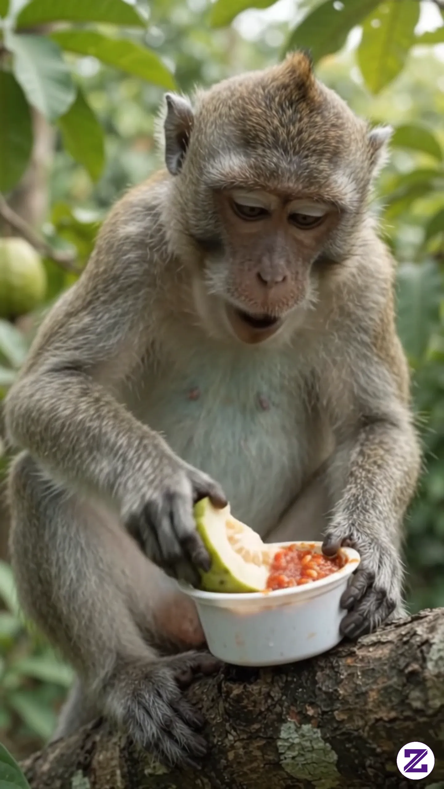Monyet Ini Suka Sekali Makan Pedas, Apa Di Tempat Mu Juga Speerti Ini ?