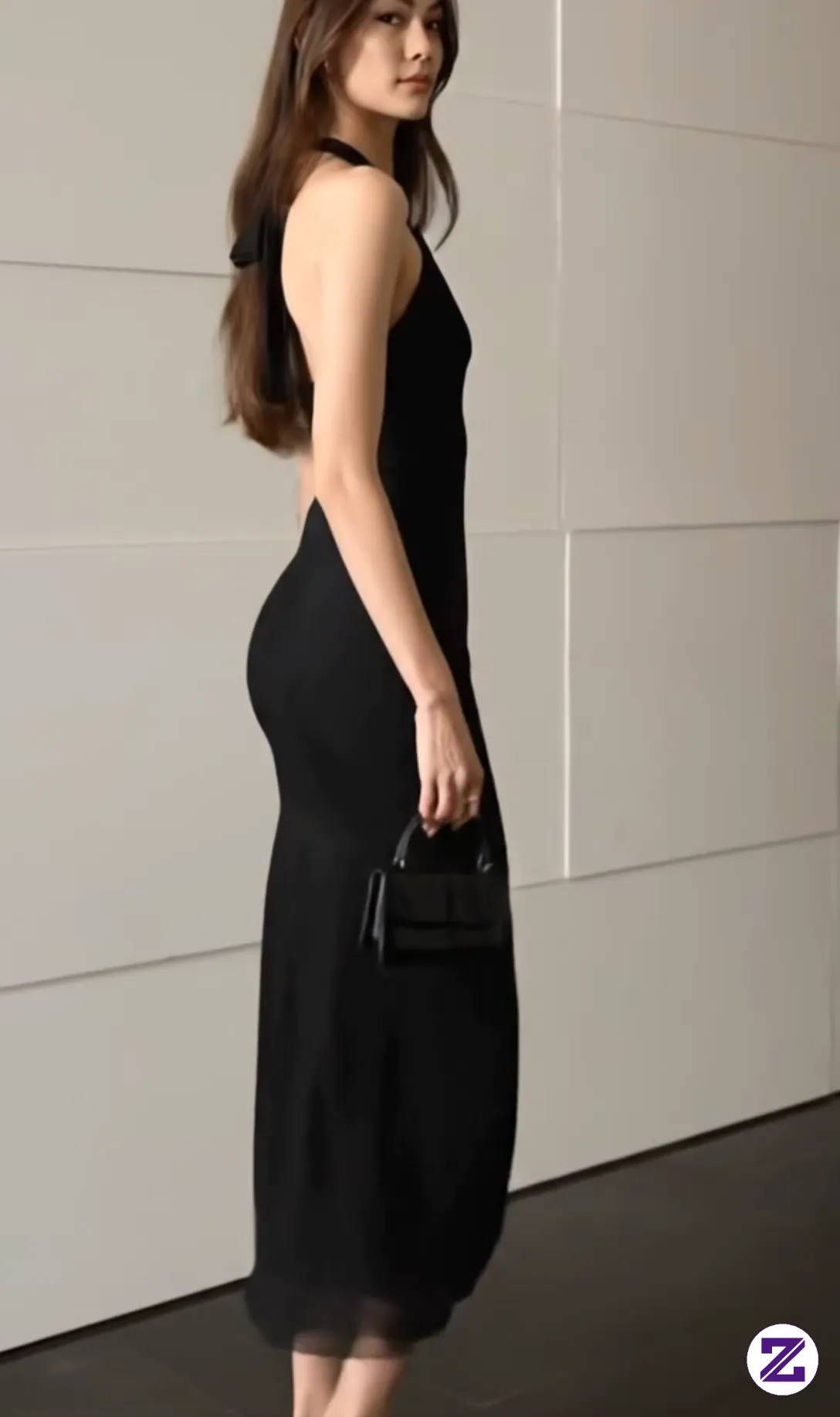 LONGDRESS TILE TURTLE NECK PINGGANG,