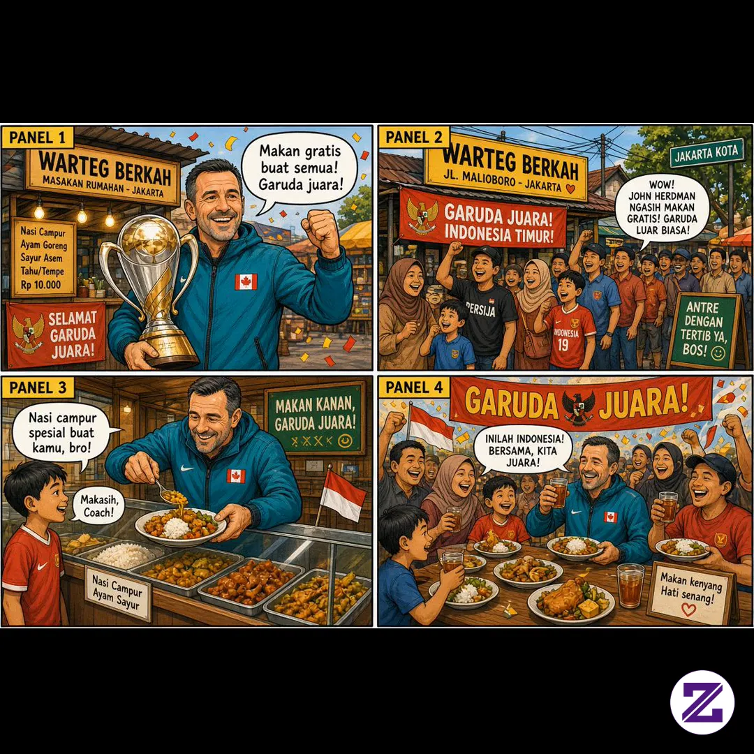 Coach Herdman Traktir Makan Gratis Di Warteg Setelah Garuda Juara!