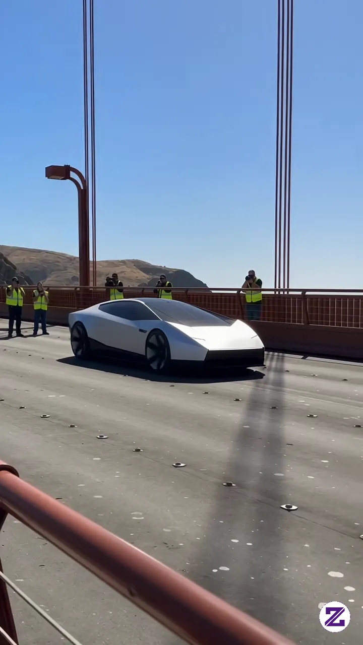 Tesla Roadster Uji Penerbangan. 🚀🌉 Jalan Besar Di Jembatan Golden Gate. Satu