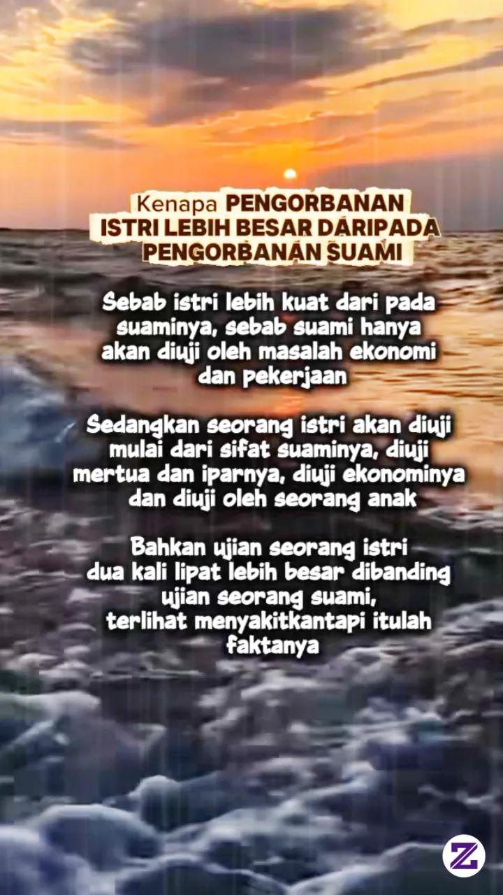 Kenapa Pengorbanan Istri Lebih Besar Daripada Pengorbanan Suami