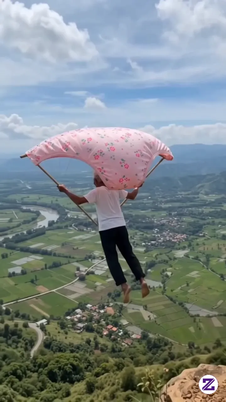 Si Kake Ini Ada Aja Ide Nya,, Kok Bisa Ya Dia Terbang Dgn Menggunakan Clna Dlm🤣