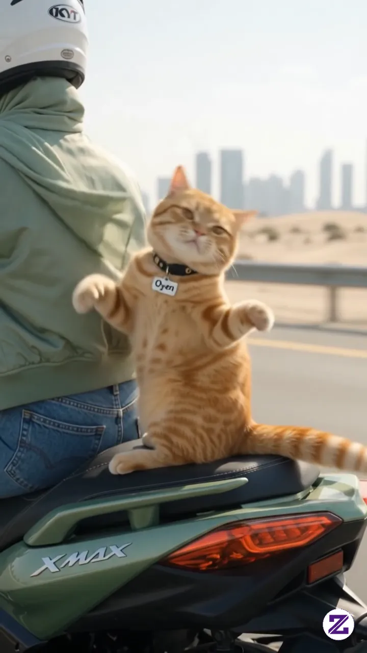 Dancing Cat On XMAX In UAE Goes Viral 😂🔥