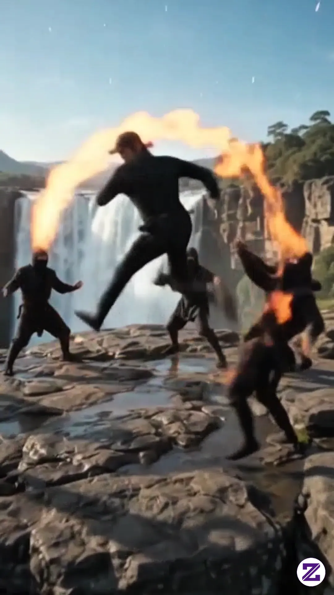 Ketika Api Bangkit Di Tengah Air Terjun! 🔥😱