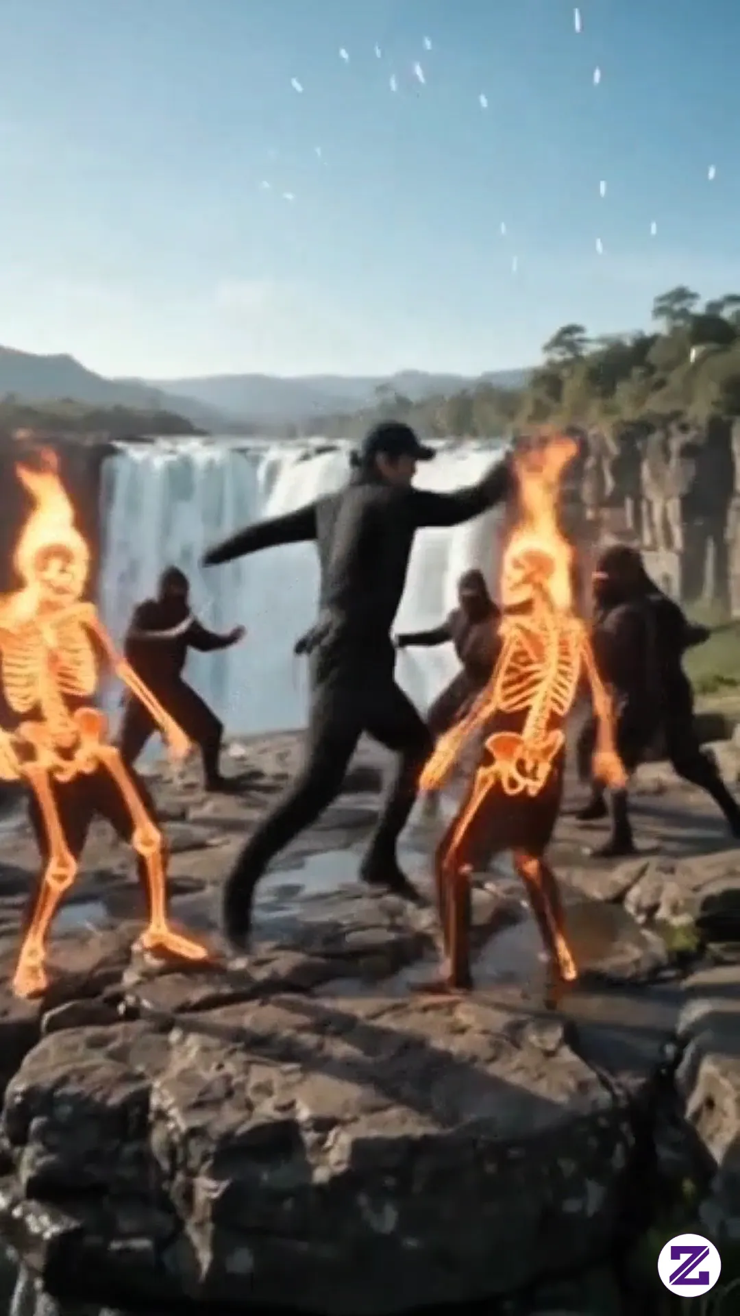 JURUS API TERAKHIR DI ATAS AIR TERJUN 🔥 1 VS 8 NINJA