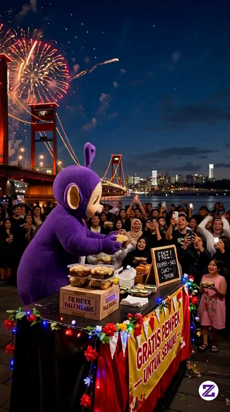 Judul:Tingky Wingky Bagi Pempek Gratis Di Palembang
