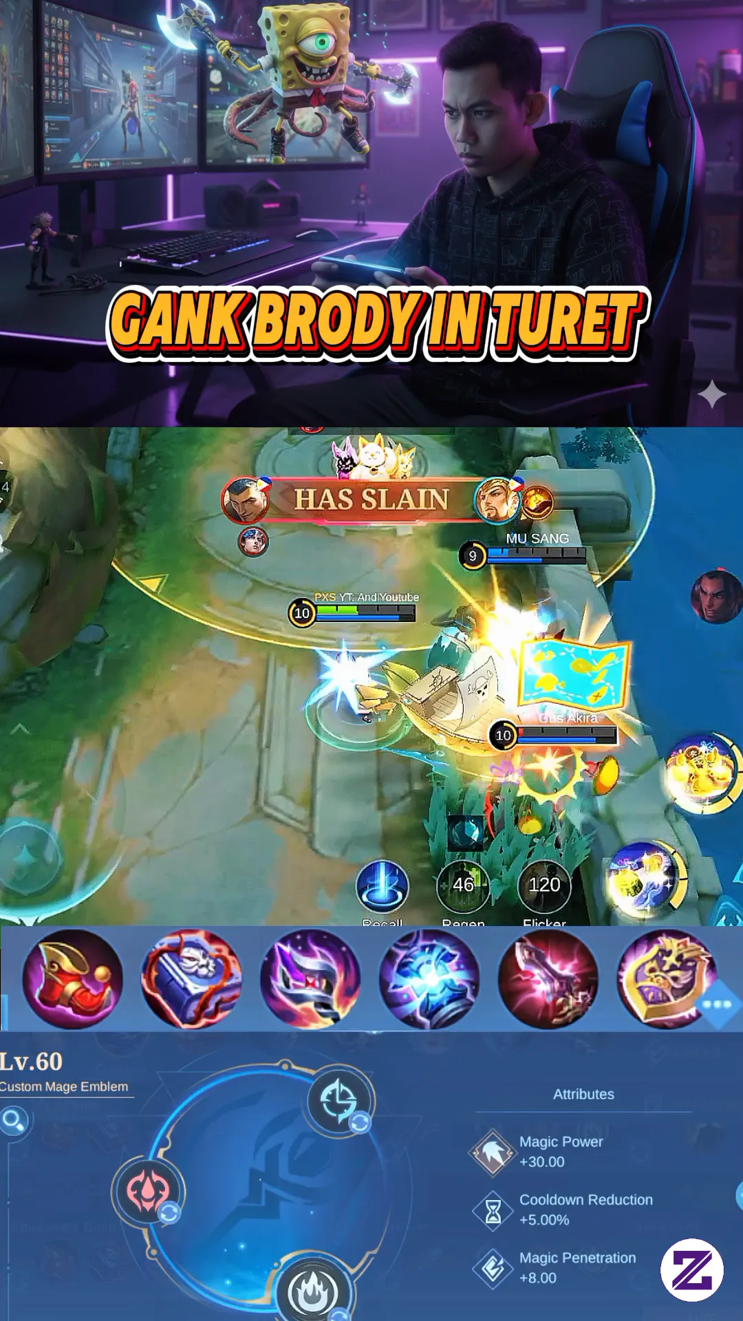 Gank Brody In Turet #mlbb #mobilelegends #cyclops #followme